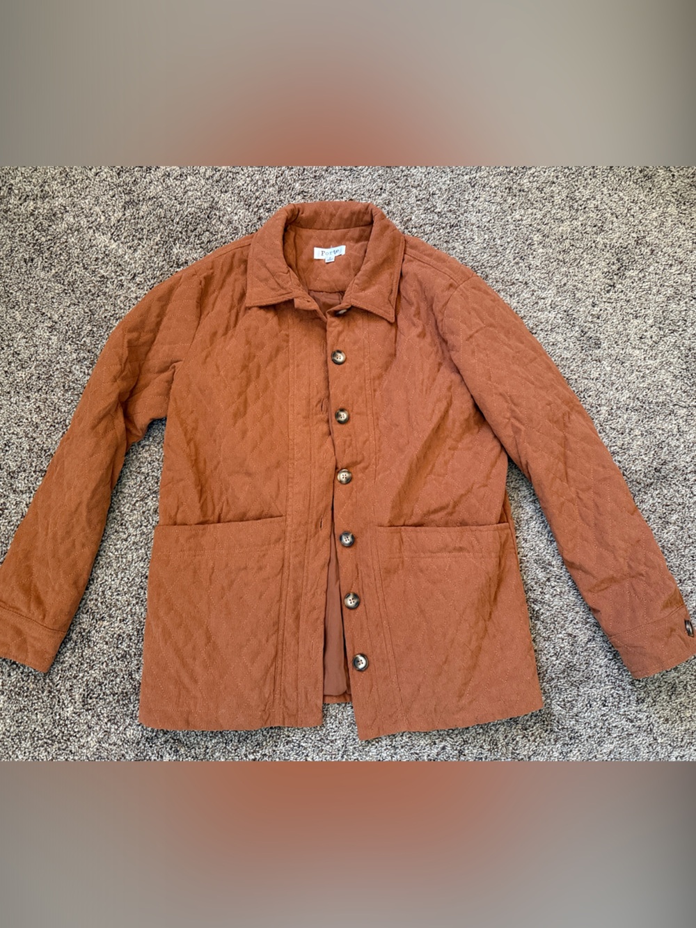 Forte Quilted Rust Brown Jacket
